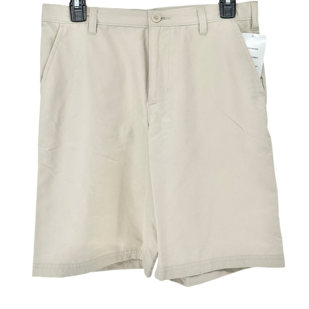 Champion Shorts Womens L 12-14 Quick Dry Beige Polyester Shrink Resistant